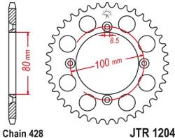 JT Sprockets JTR1204.49 hátsó lánckerék acél