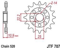 JT Sprockets JTF707.16 első lánckerék