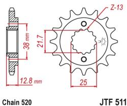 JT Sprockets JTF511.16 első lánckerék