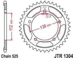 JT Sprockets JTR1304.41ZBK hátsó lánckerék acél fekete