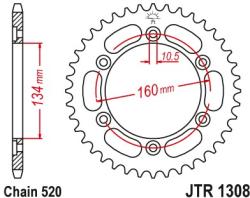 JT Sprockets JTR1308.40 hátsó lánckerék acél