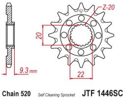 JT Sprockets JTF1446.14SC első lánckerék