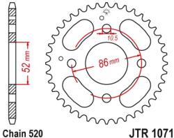 JT Sprockets JTR1071.31 hátsó lánckerék acél