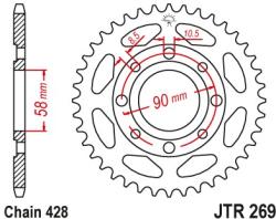 JT Sprockets JTR269.45ZBK hátsó lánckerék acél fekete