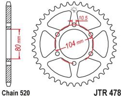 JT Sprockets JTR478.45ZBK hátsó lánckerék acél fekete