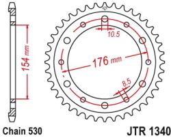 JT Sprockets JTR1340.43ZBK hátsó lánckerék acél fekete