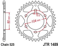 JT Sprockets JTR1489.43ZBK hátsó lánckerék acél fekete