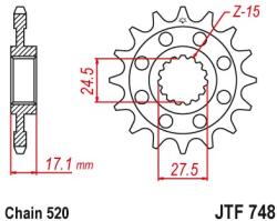 JT Sprockets JTF748.14 első lánckerék