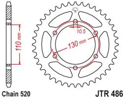 JT Sprockets JTR486.45ZBK hátsó lánckerék acél fekete