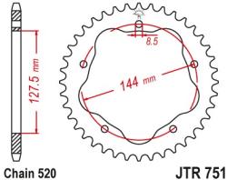 JT Sprockets JTR751.38 hátsó lánckerék acél