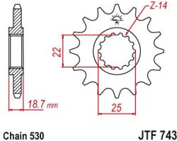 JT Sprockets JTF743.15 első lánckerék
