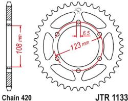 JT Sprockets JTR1133.65 hátsó lánckerék acél