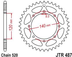 JT Sprockets JTR487.45 hátsó lánckerék acél