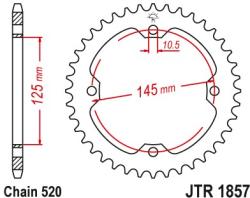 JT Sprockets JTR1857.38ZBK hátsó lánckerék acél fekete