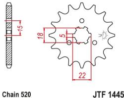 JT Sprockets JTF1445.12SC első lánckerék