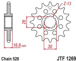 JT Sprockets JTF1269.14 első lánckerék