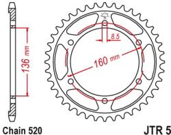 JT Sprockets JTR5.47ZBK hátsó lánckerék acél fekete