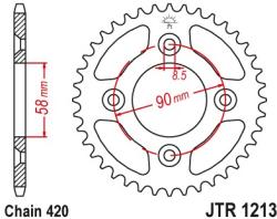 JT Sprockets JTR1213.37ZBK hátsó lánckerék acél fekete