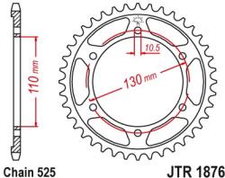 JT Sprockets JTR1876.44ZBK hátsó lánckerék acél fekete