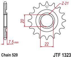 JT Sprockets JTF1323.14SC első lánckerék