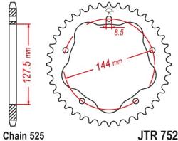 JT Sprockets JTR752.41 hátsó lánckerék acél