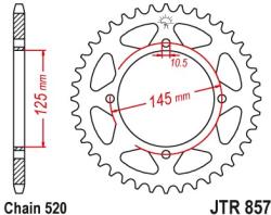 JT Sprockets JTR857.47ZBK hátsó lánckerék acél fekete