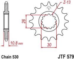 JT Sprockets JTF579.17RB első lánckerék rezgéscsillapító gumival