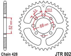 JT Sprockets JTR802.41 hátsó lánckerék acél