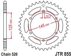 JT Sprockets JTR855.45ZBK hátsó lánckerék acél fekete