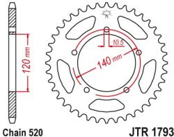 JT Sprockets JTR1793.42 hátsó lánckerék acél
