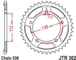 JT Sprockets JTR302.43ZBK hátsó lánckerék acél fekete
