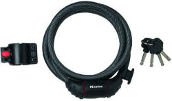 Master Lock Antifurt MasterLock cablu spiralat cu cheie 1.8m x 12mm Negru