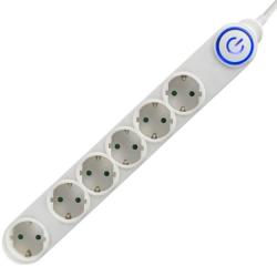 Somogyi Elektronic 6 Plug 5 m Switch (NV 06TK-5/WH/1,5)