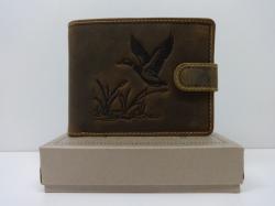 GreenDeed Férfi pénztárca: vadkacsa mintával - barna bőr (1072097)