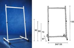  Stand metalic 140 cm latime, 150 cm inaltime, pe rotile, 3 pozitii fixe, SMIT