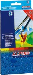 Creioane colorate acuarela, cutie carton, 12 culori/set, ALPINO Aqualine