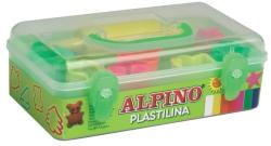  Kit 7 culori x 90gr plastelina + 7 forme modelaj + roller, ALPINO