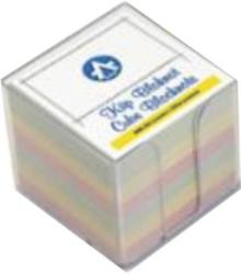 Cub hartie alb 8, 5x8, 5 500 coli ARK 567-1 + suport plastic transparent fumuriu