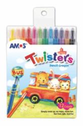 Culori cerate AMOS Twister 12 culori/set