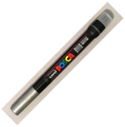 Marker pensula UNI Posca Brush PCF-350 argintiu