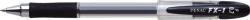 Pix cu gel PENAC FX-1, rubber grip, 0.7mm, con metalic, corp transparent - scriere neagra