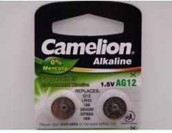 Camelion AG12, baterie ceas 1.5V alcalina, LR43, 186, SR43W, GP86A, 386 blister 10