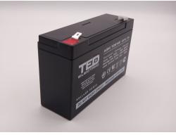 TED Electric acumulator 6V 14Ah 151x50x94mm TD6412 AGM VRLA UPS
