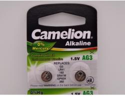 Camelion AG3, baterie ceas 1.5V alcalina, LR41, 192, SR41W, GP92A, 392 blister 10