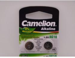 Camelion AG10, baterie ceas 1.5V alcalina, LR1130, LR54, 189, SR1130W, GP89A, 389 blister 10