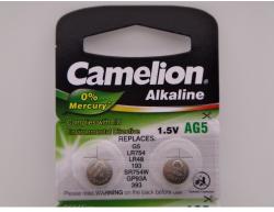 Camelion AG5, baterie ceas 1.5V alcalina, LR754, LR48, 193, SR754SW, GP93A, 393 blister 10 Baterii de unica folosinta
