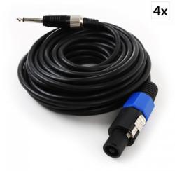 Electronic-Star 10m PA cablu mufă pentru 6, 35 mm mono jack plug-4 piese (PL-4X10720) (PL-4X10720)