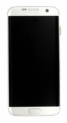 NBA001LCD2302 Samsung Galaxy S7 Edge G935F ezüst OEM LCD kijelző érintővel kerettel előlap (NBA001LCD2302)