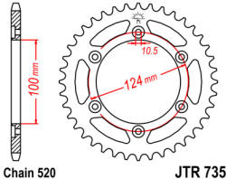 JT Sprockets JTR735.41 hátsó lánckerék acél JT Sprockets