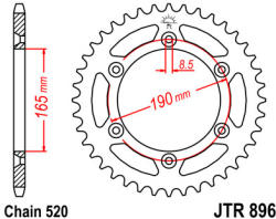 JT Sprockets JTR896.48 hátsó lánckerék acél JT Sprockets